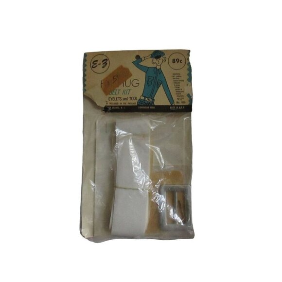 Vintage 1960's Belt Kit Hiphug Hiphugger E-Z Sewing Vinyl White True Mod Garage - Picture 2 of 6